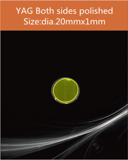 YAG Ce scintillator, YAG Ce crystal, Ce doped YAG scintillator, Scintillation YAG Ce, YAG Ce dia.20x1mm both sides polished